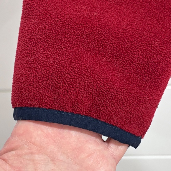 Lands' End men's blue and red 1/4 snap closure polar fleece pullover size M - Picture 7 of 16